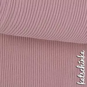 Detailaufnahme rose Grobstrick Bündchen mit elastischer, gerippter Struktur