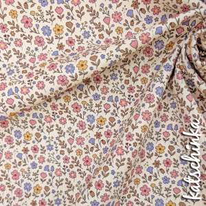 Breiter Ribjersey Retro Blumen 6602 Breit-Rib